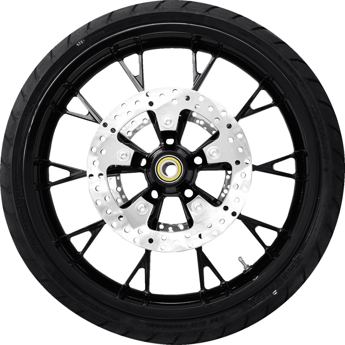 Coastal Moto Marlin Front Wheel - Solid Black (21") | Rotors (11.8") | Dunlop AE2 Tire (130/60b21)