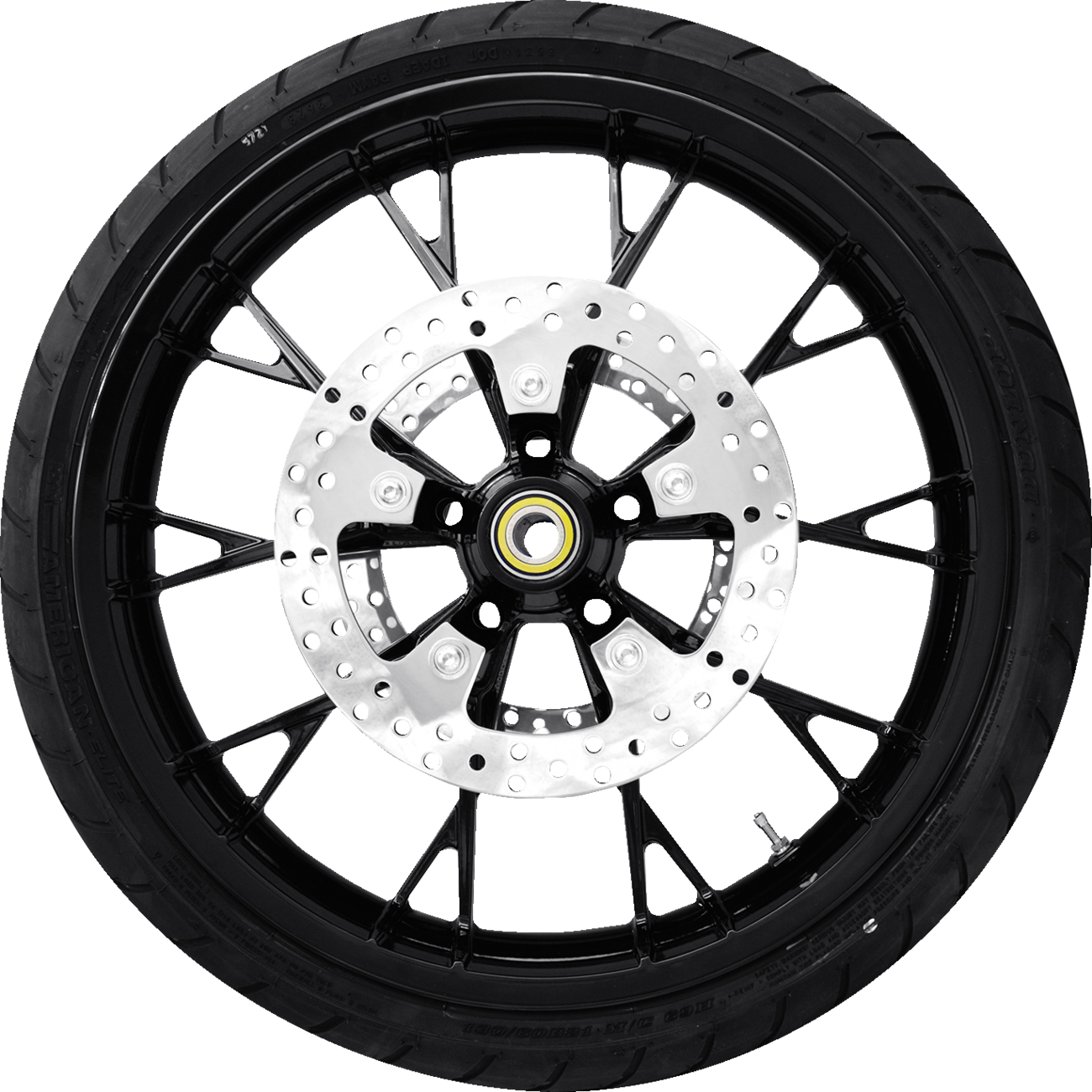 Coastal Moto Marlin Front Wheel - Solid Black (21") | Rotors (11.8") | Dunlop AE2 Tire (130/60b21)