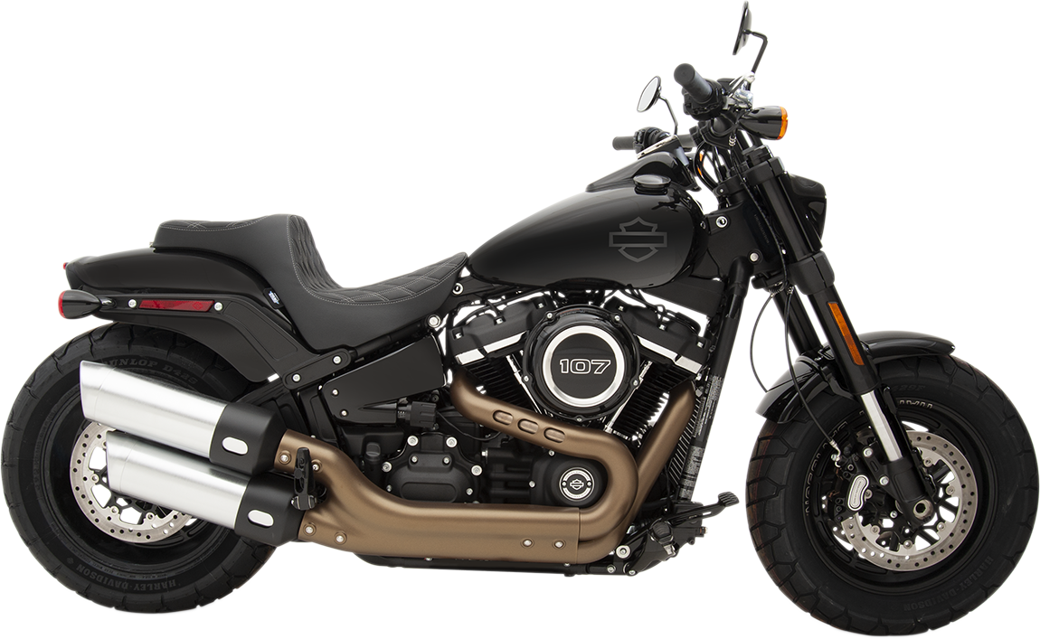Drag Specialties Seats Predator III Seat - Double Diamond - Silver Stitched - FXFB/S '18-'23