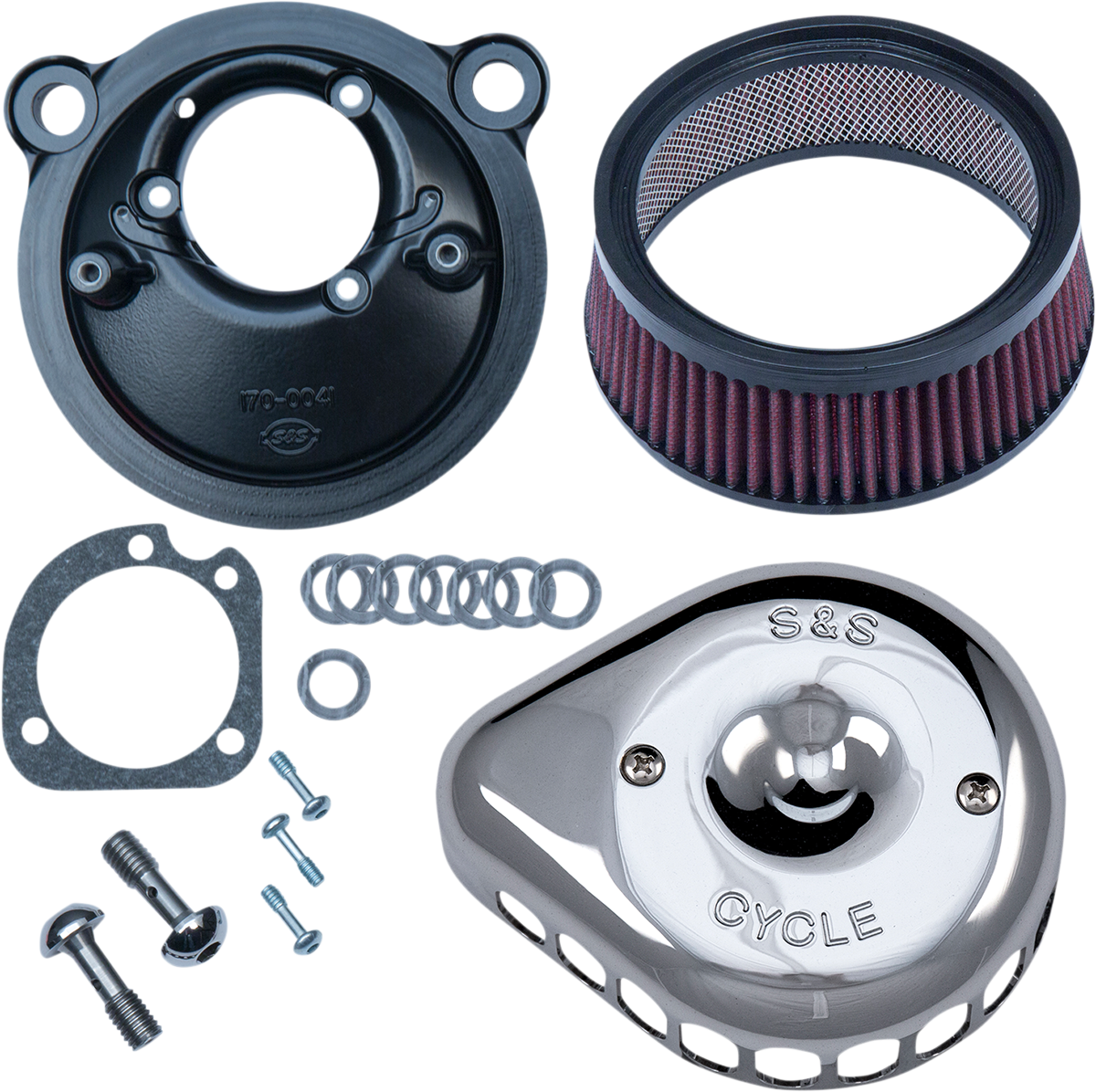 S&S Cycle Mini Teardrop Stealth Air Cleaner Kit - Chrome
