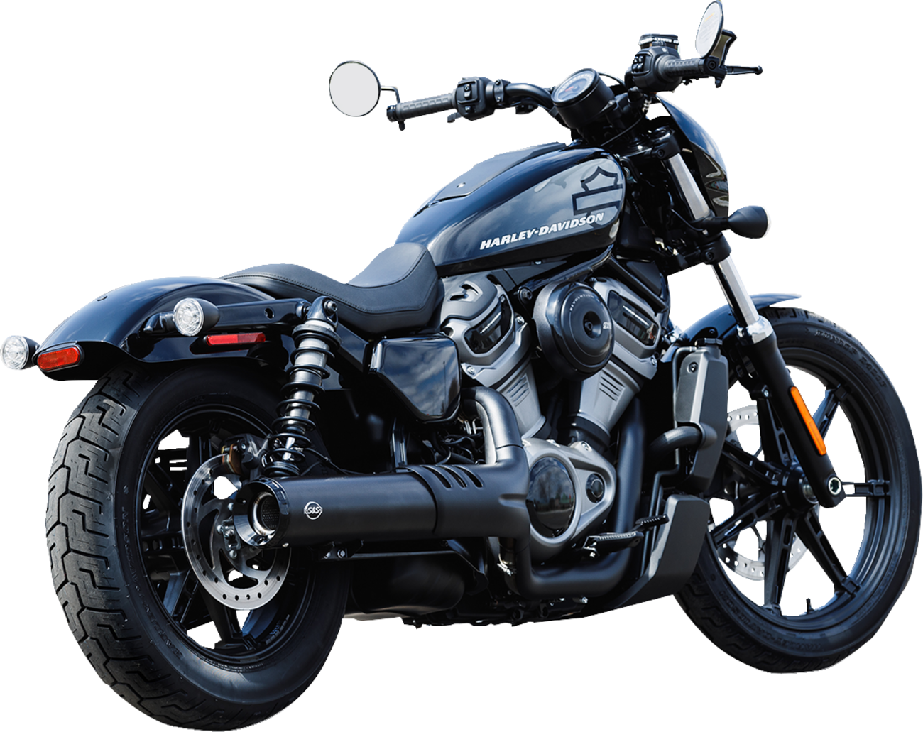 S&S Cycle 4-1/2" Grand National Slip-On Muffler - Black - RH975 Nightster