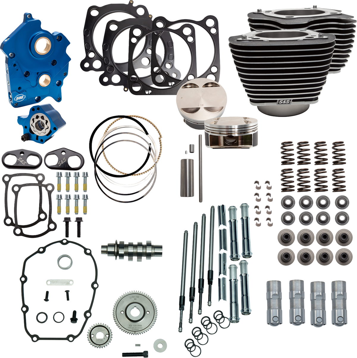S&amp;S Cycle Power Pack - 4.500" Stroke - Oil Cooled - Black W/Highlights - M8