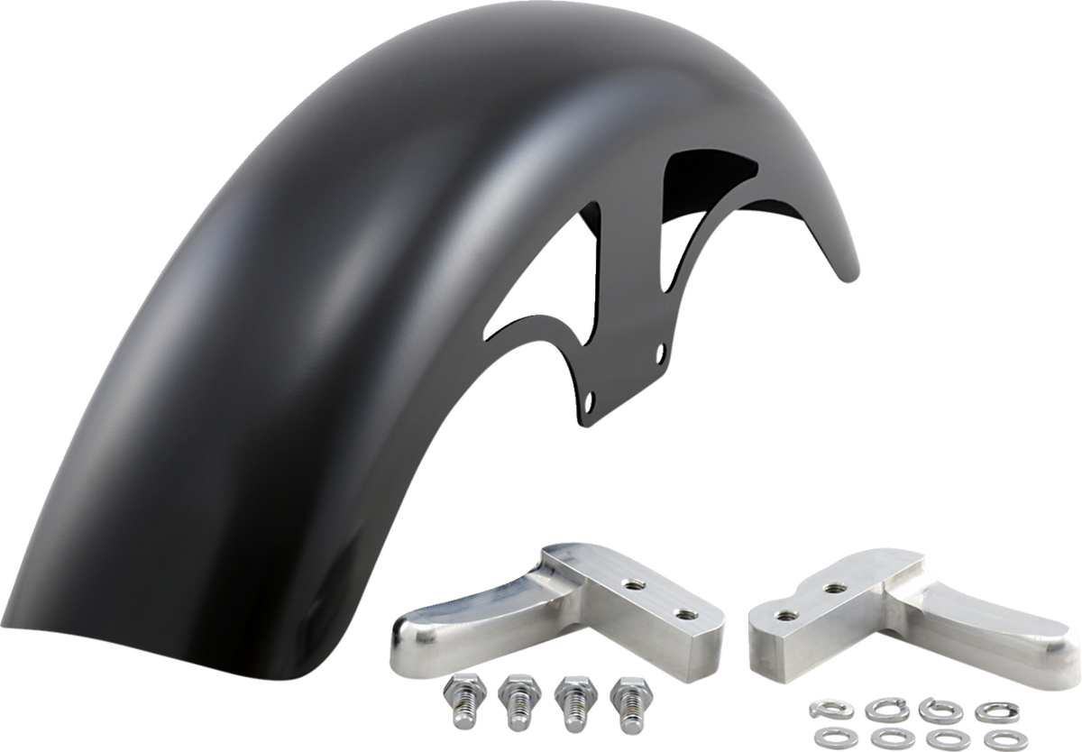 Klock Werks P-Tom Front Fender - Black - 19" - HD Dyna/Softail
