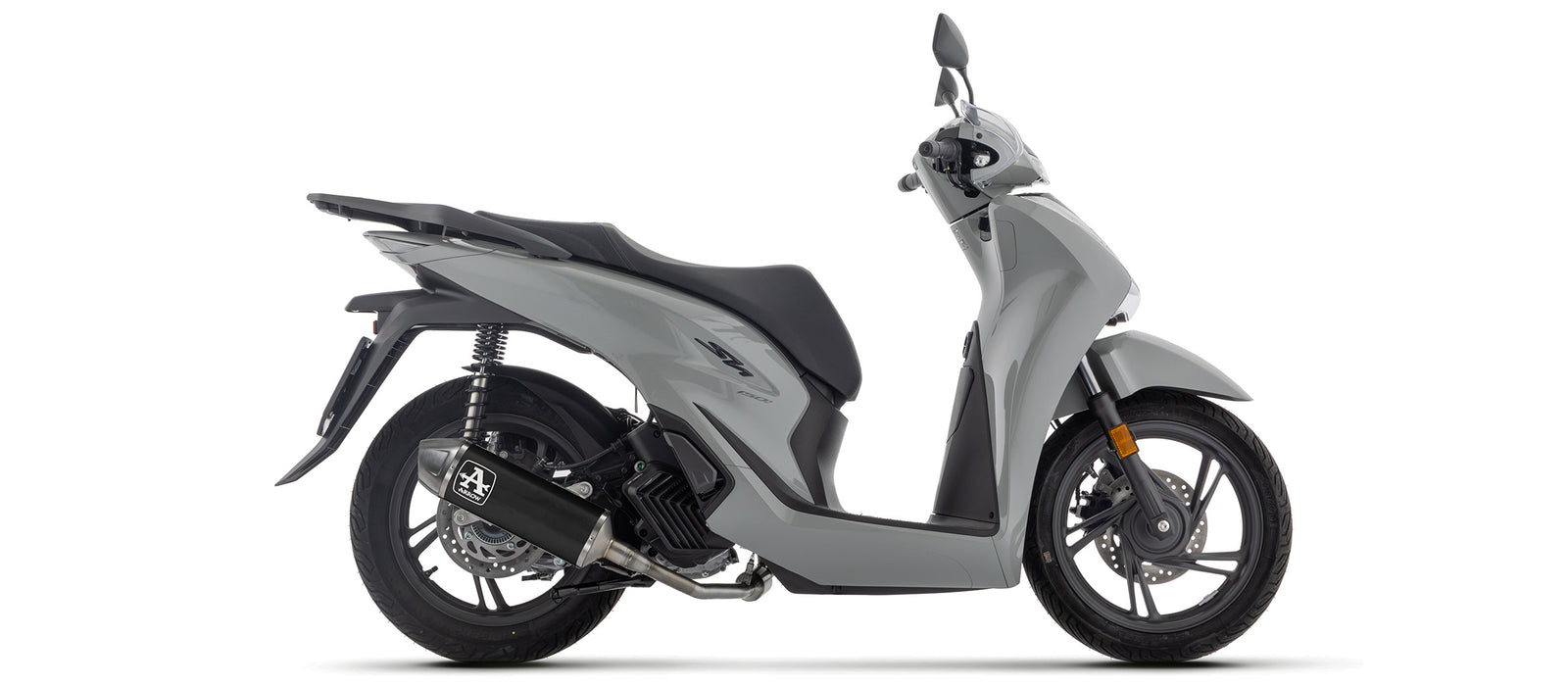 53552AN Homologated Full System With Urban Aluminium Dark Slip On With Steel End Cap