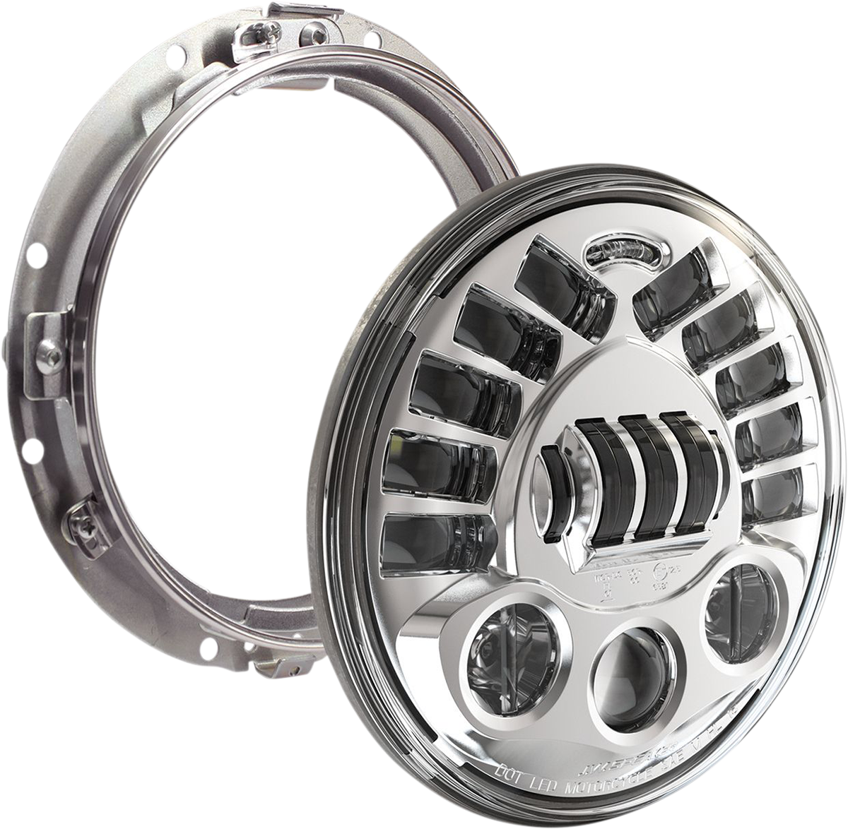 Custom Dynamics Adaptive Headlight With Mount - 7" - Chrome