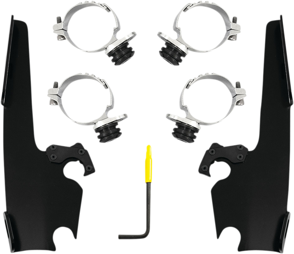 Memphis Shades Fats/Slim Windshield Trigger Lock Complete Mount Kit - Black - XL