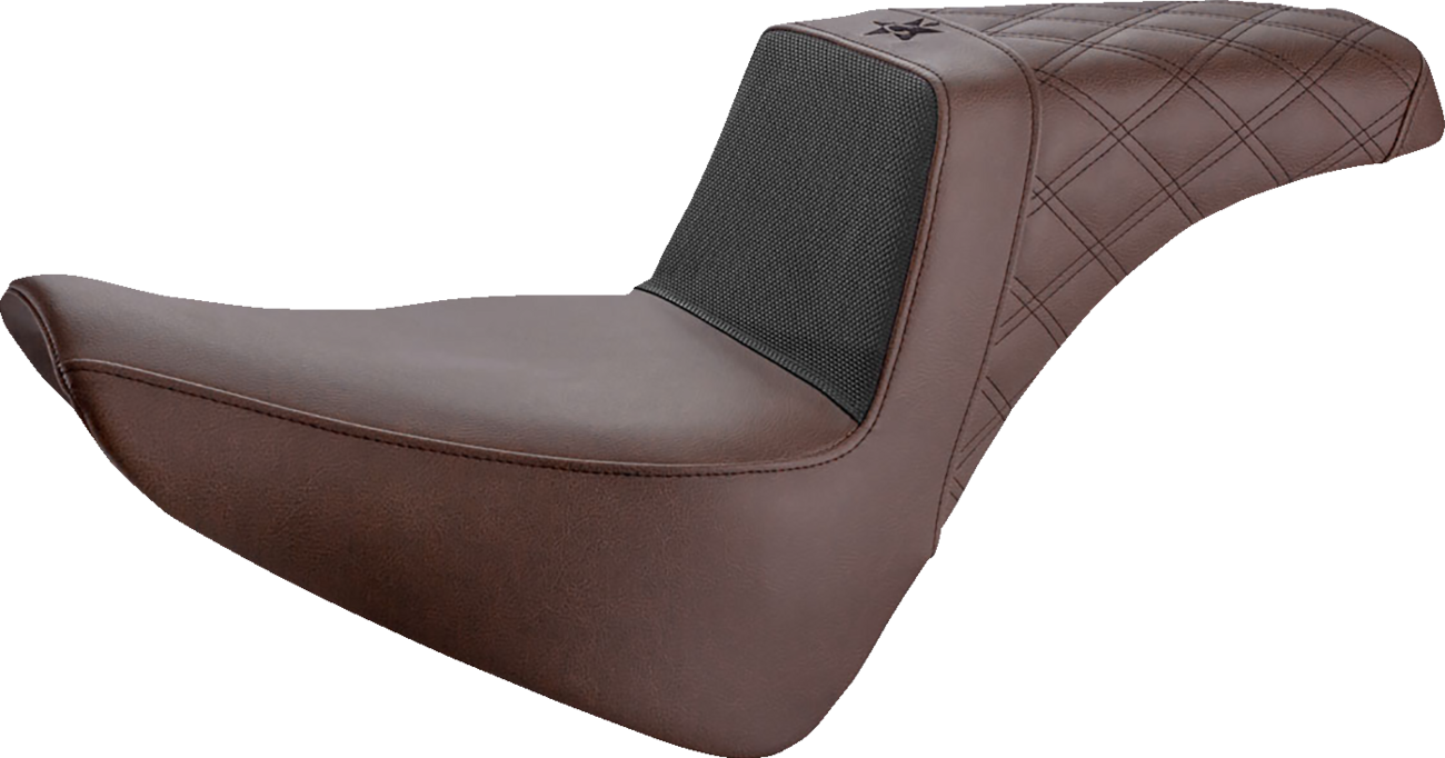 Saddlemen Unknown Industries Seat - Front Carbon Fiber/Black Gripper Lumbar/Rear Lattice Stitch - FL '18-'22