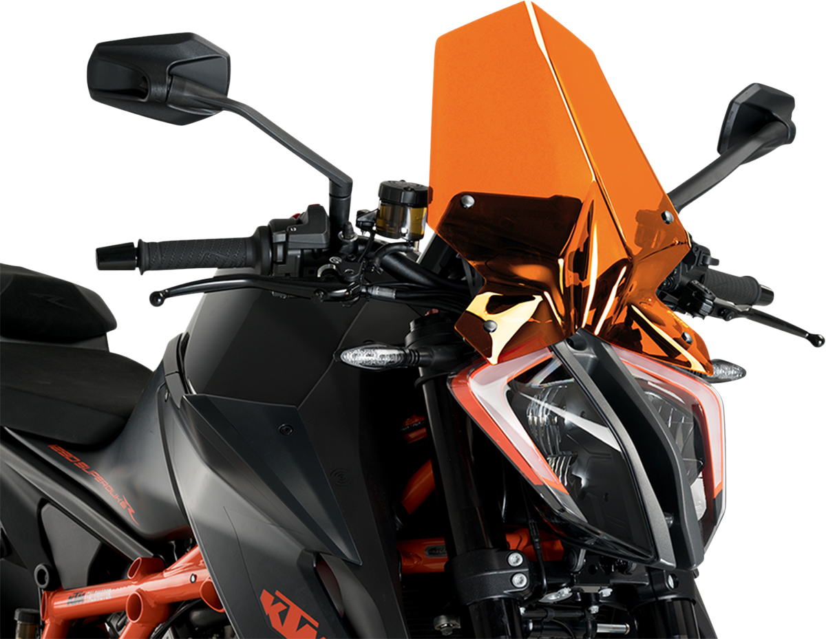 PUIG HI-Tech Parts New Generation Windscreen - 16-1/4" - Orange - 1290 Super Duke R