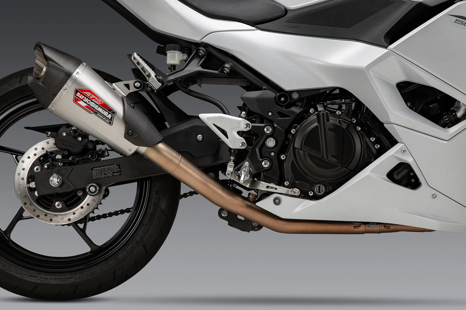 Yoshimura NINJA 500 / Z500 / NINJA 400 24-26 Race AT2 Stainless Full Exhaust, W/ Stainless Muffler