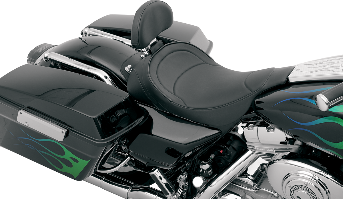 Drag Specialties Seats Solo Seat - Mild Stitched - Driver Backrest - FLT '97-'07