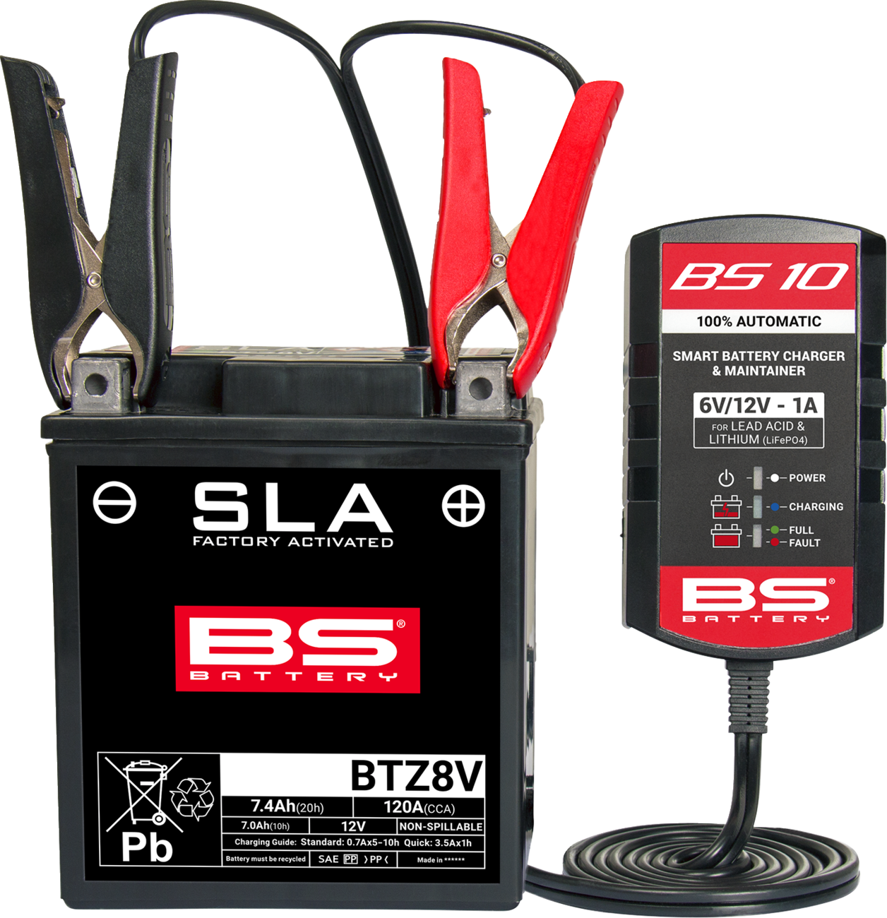 BS Battery Battery Charger/Maintainer - BS 10 - 6 V/12 V - 1 A