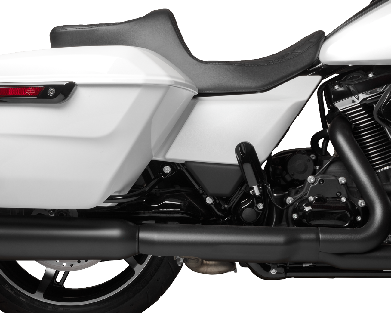 Drag Specialties Seats Predator III 2-Up Seat - Vinyl - Double Diamond - Black Stitching - FLT/FLH '23-'24