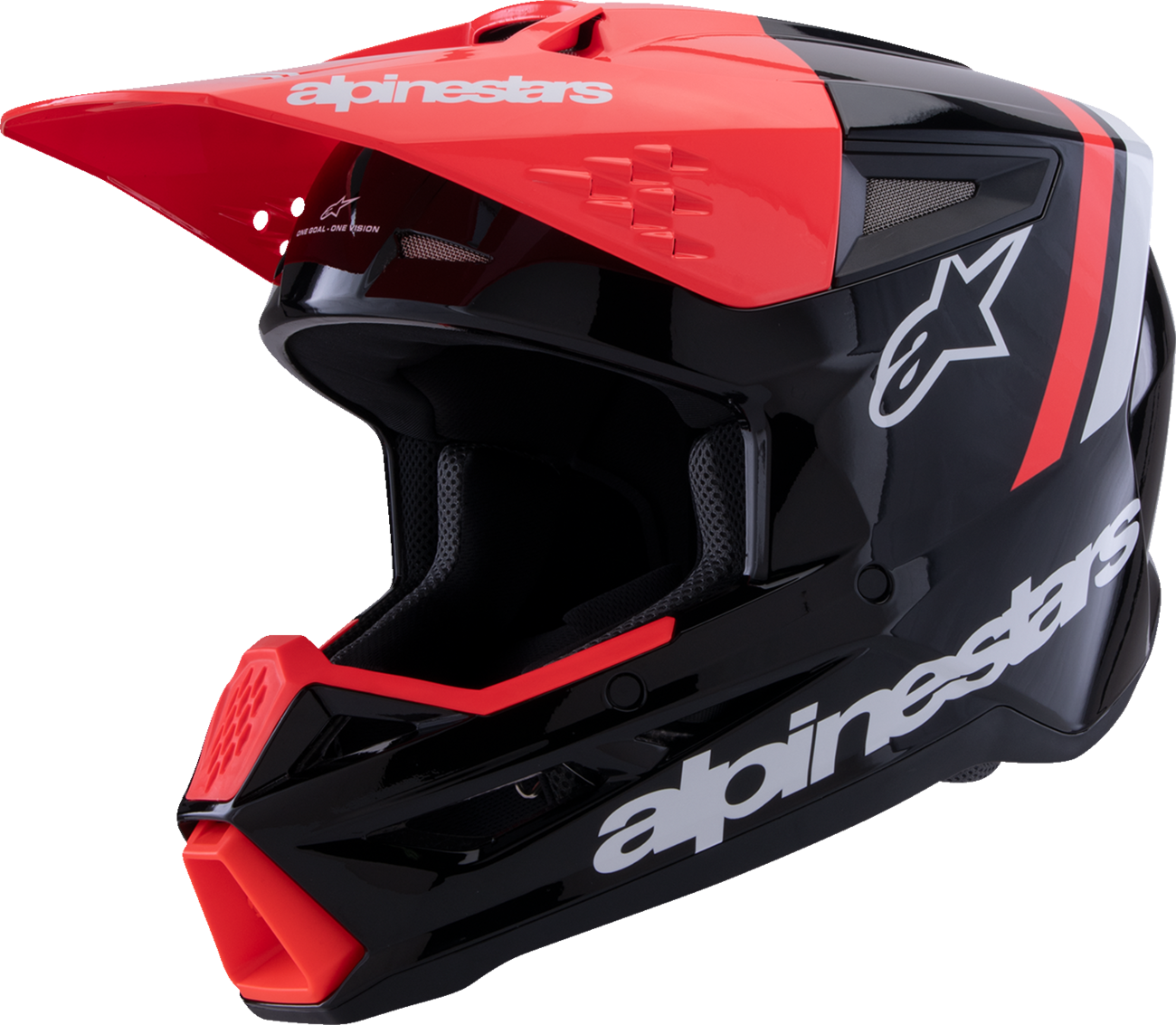 Alpinestars SM3 Helmet - Radium - Gloss Black/Red Fluo/White - Small