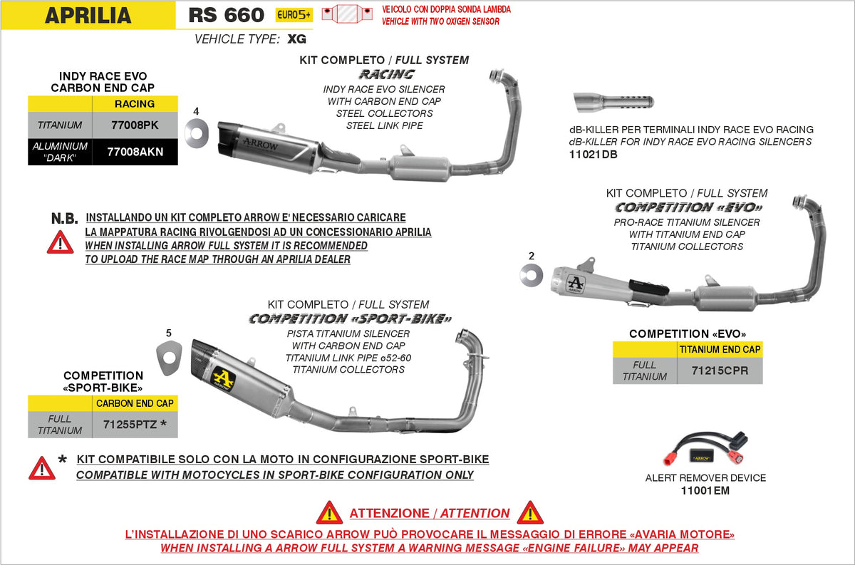 Arrow 71215CPR COMPETITION "EVO" Full System