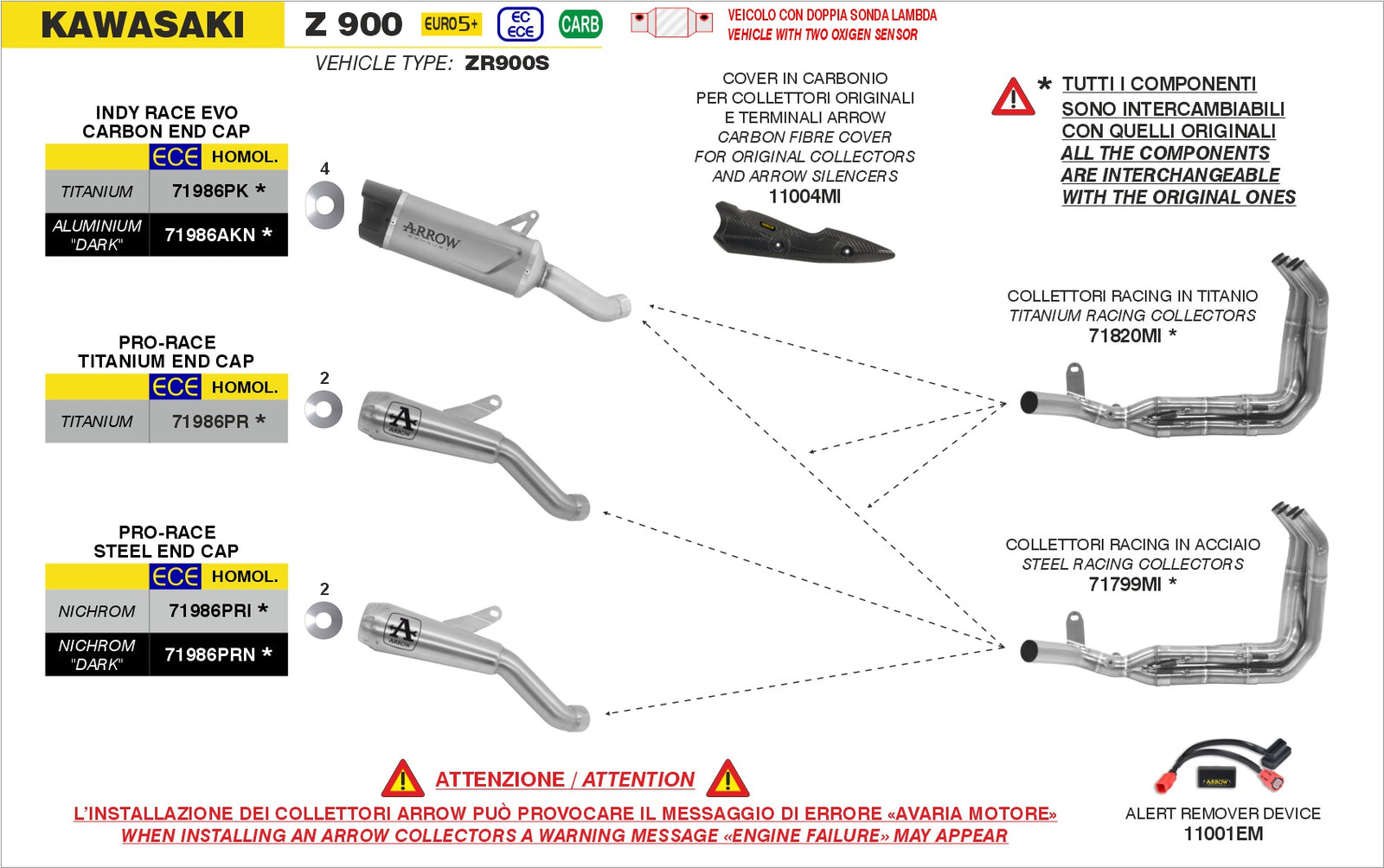 Arrow 71986PR Titanium Pro-Race Slip On