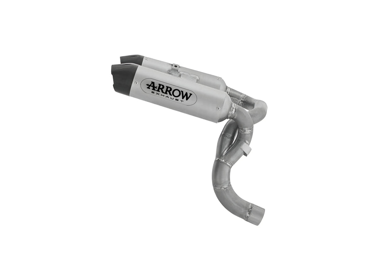 Arrow 77004PR Round-Sil Titanium Racing Slip Ons (Right &amp; Left) With Carbon End Cap