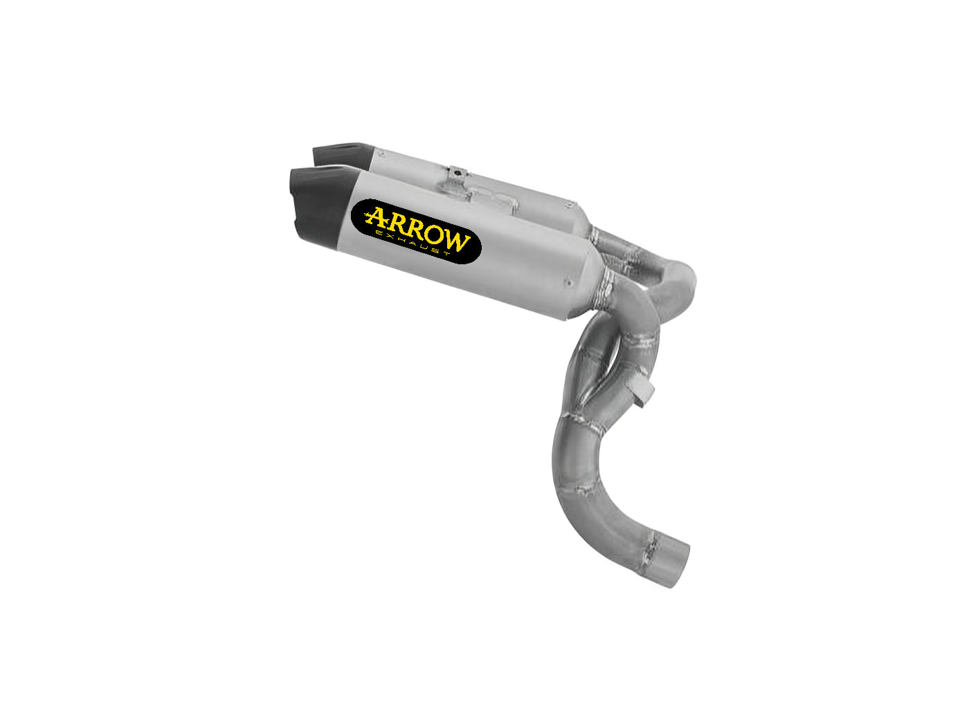 Arrow 77504PR Round-Sil Titanium Road Approved Slip Ons (Right & Left) With Carbon End Cap