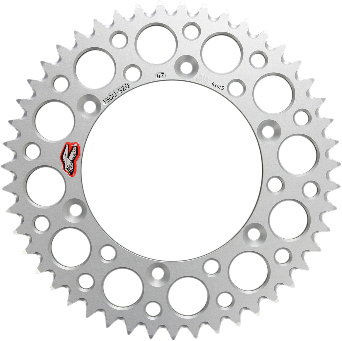 Renthal Rear Sprocket - Aluminum - 47 Tooth - Silver - Yamaha