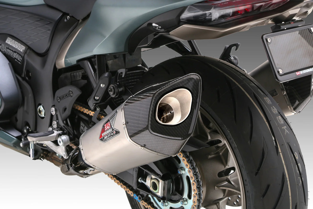 Yoshimura HAYABUSA 2021-26 Race R-11sq-R Dual Stainless Slip-On Exhaust, W/ Stainless Mufflers