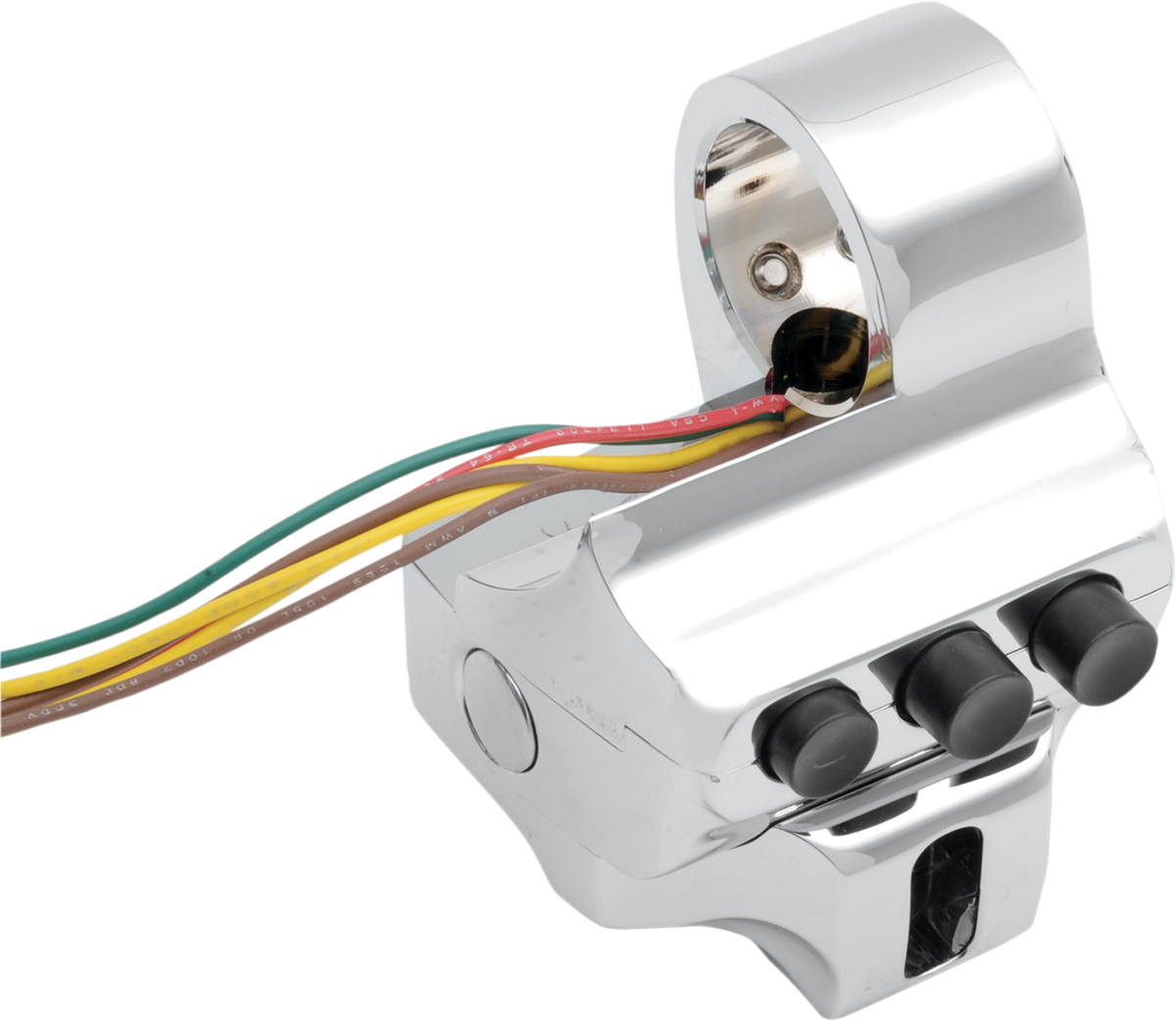 Performance Machine (PM) Control Switch Housing - Right Side - Brake - Four Button - Chrome