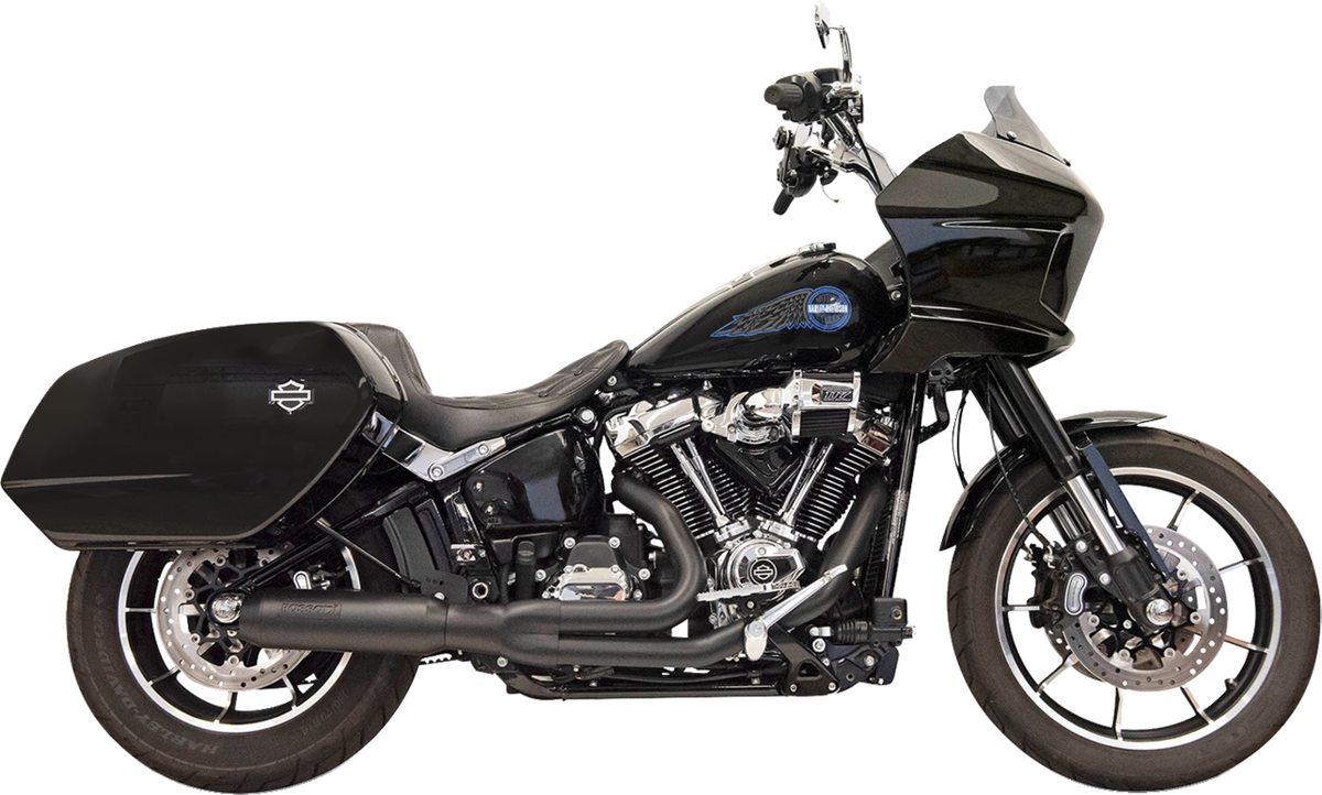 Bassani Xhaust 2-Into-1 Road Rage Exhaust System With Superbike Muffler - 4" - Black - Softail M8