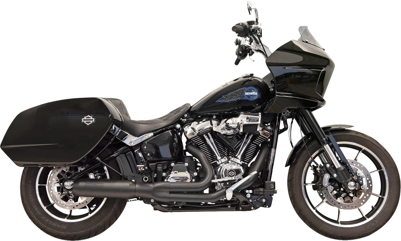 Bassani Xhaust 2-Into-1 Road Rage Exhaust System With Superbike Muffler - 4" - Black - Softail M8