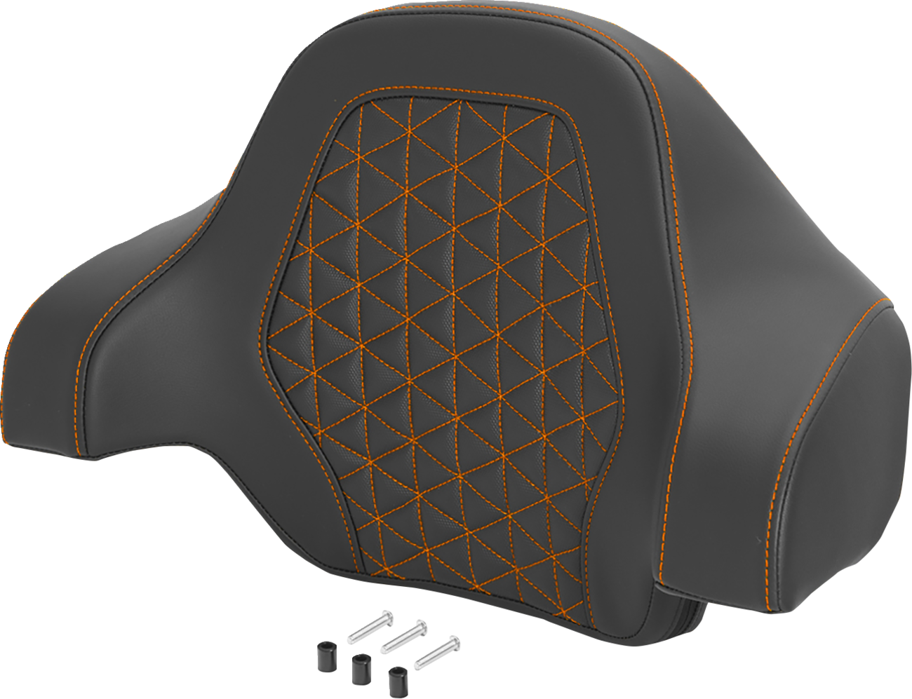 Saddlemen Deluxe Tour Pack Sissy Bar Pad - Black / Orange / Gripper / Orange Stitching