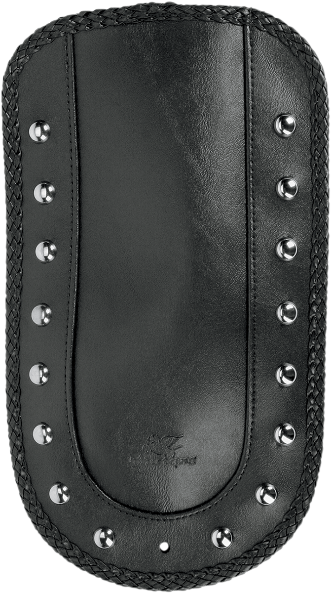 Mustang Fender Bib - Smooth Chrome-Studded - Black - HD Softail '06-'17