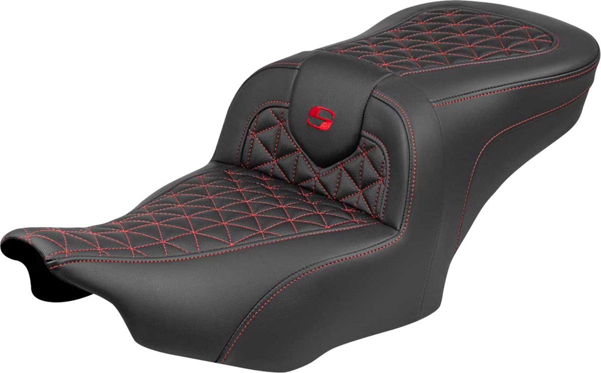 Saddlemen Roadsofa™ Seat - Without Backrest - Red Stitch - FLH/FLT '23-'25