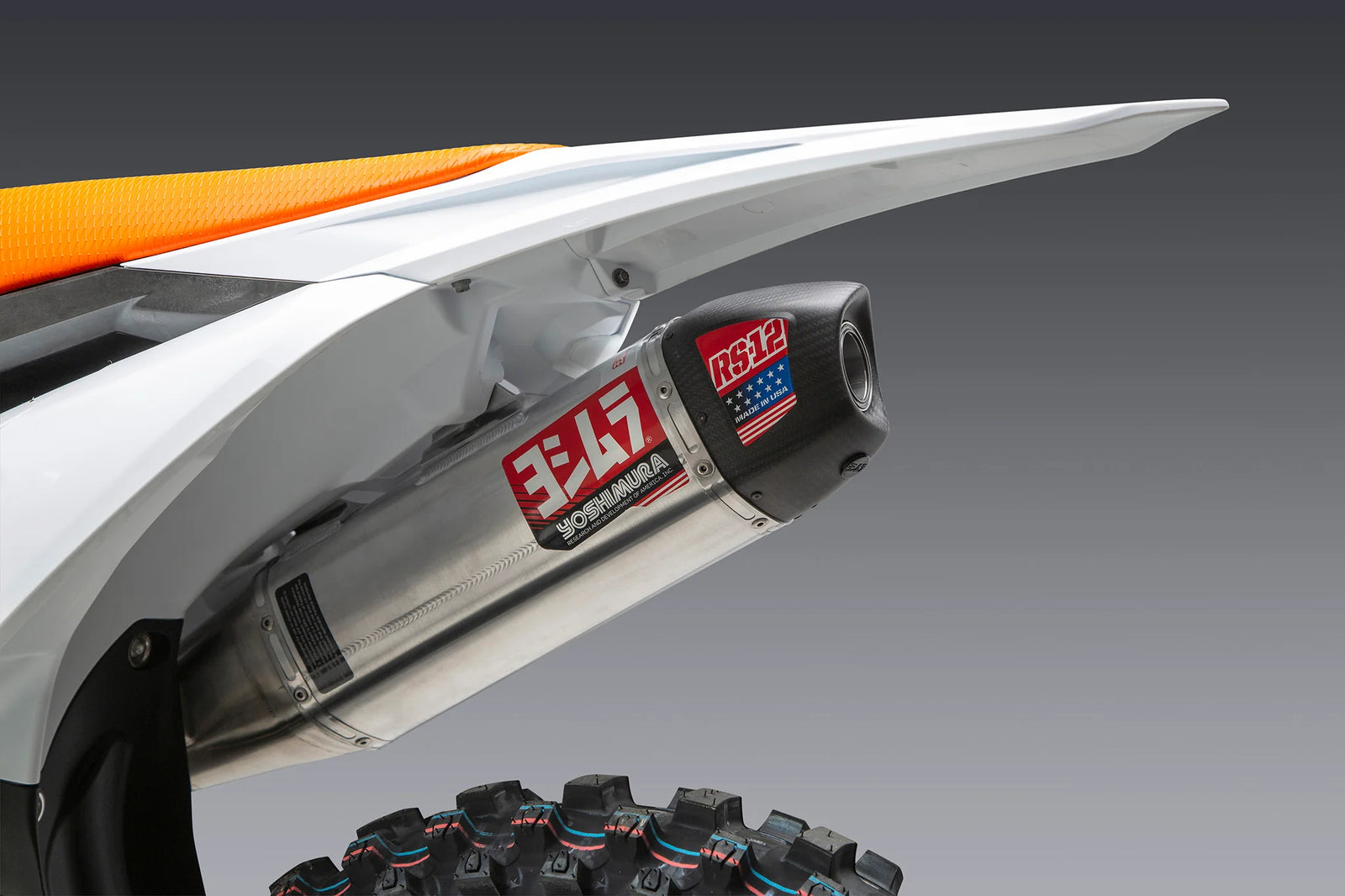 Yoshimura KTM 250/350sx-F / Husqvarna FC250/350 22-26 RS-12 Stainless Full Exhaust, W/ Aluminum Muffler