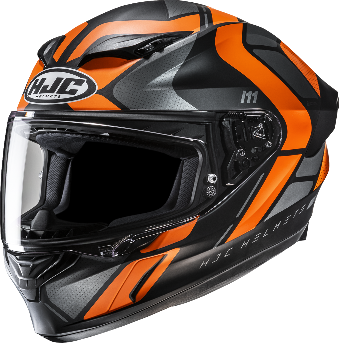 HJC I11 Plus Sub Helmet - Black / MC7SF / Matte / Orange / Silver / 4XL