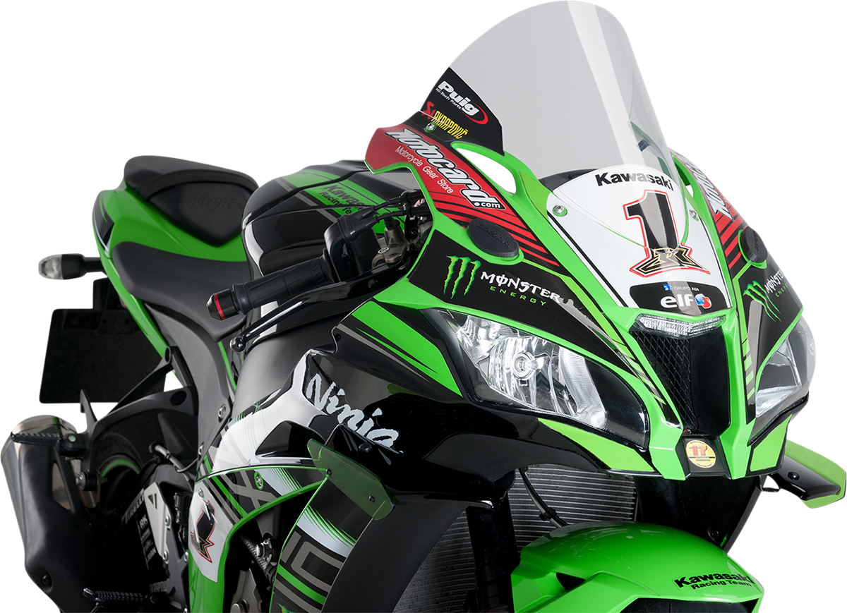 PUIG HI-Tech Parts Race Windscreen - 14-1/4" - Clear - Kawasaki