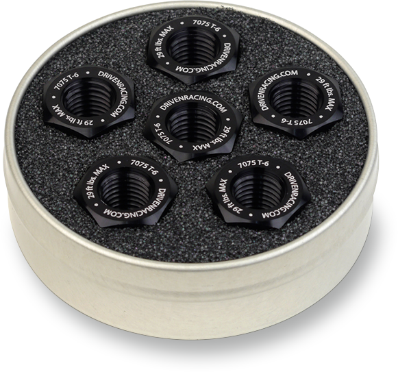 Driven Racing Sprocket Nuts - 6-Bolt Hub - Black - M10 X 1.0