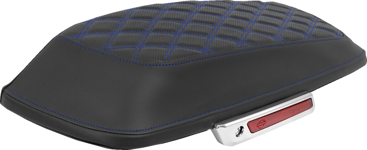 Saddlemen Saddlebag Lid Covers - Lattice - Blue Stitch - FLH/FLT '14-'25