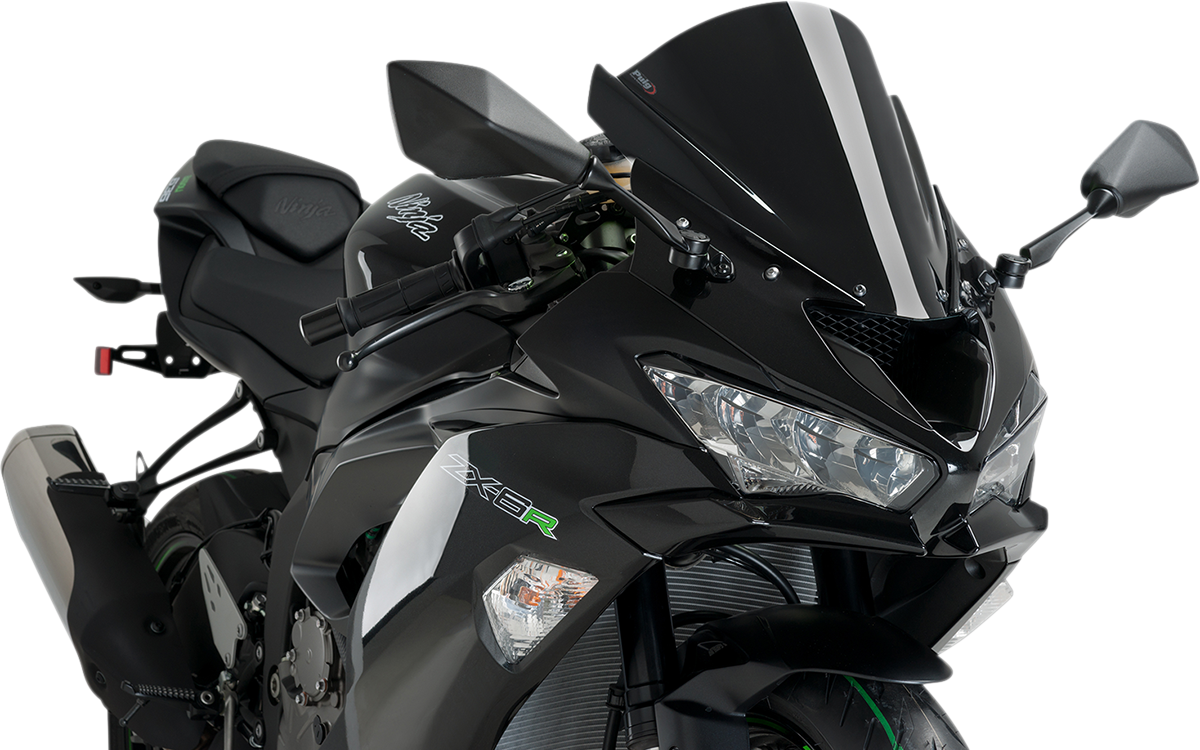 PUIG HI-Tech Parts Race Windscreen - 13-3/4" - Black - ZX-6R
