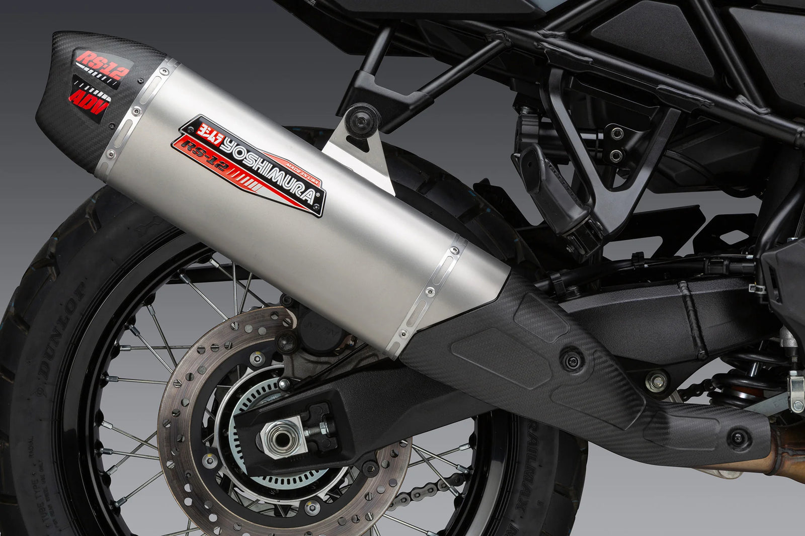 Yoshimura V-Strom 800 23-26 RS-12 ADV Stainless Slip-On Exhaust, W/ Stainless Muffler