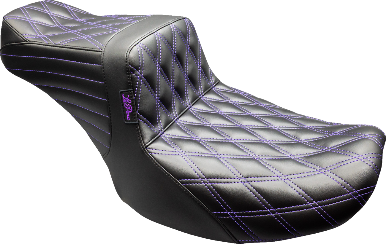 Le Pera Tailwhip Seat - Black - Double Diamond - Purple Stitch - FLT/FLH '24-'25