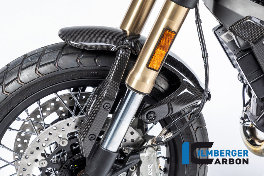Ilmberger Carbon Front Fender Holder Left Gl. Ducati Scrambler 1100 From 2017 - Gloss