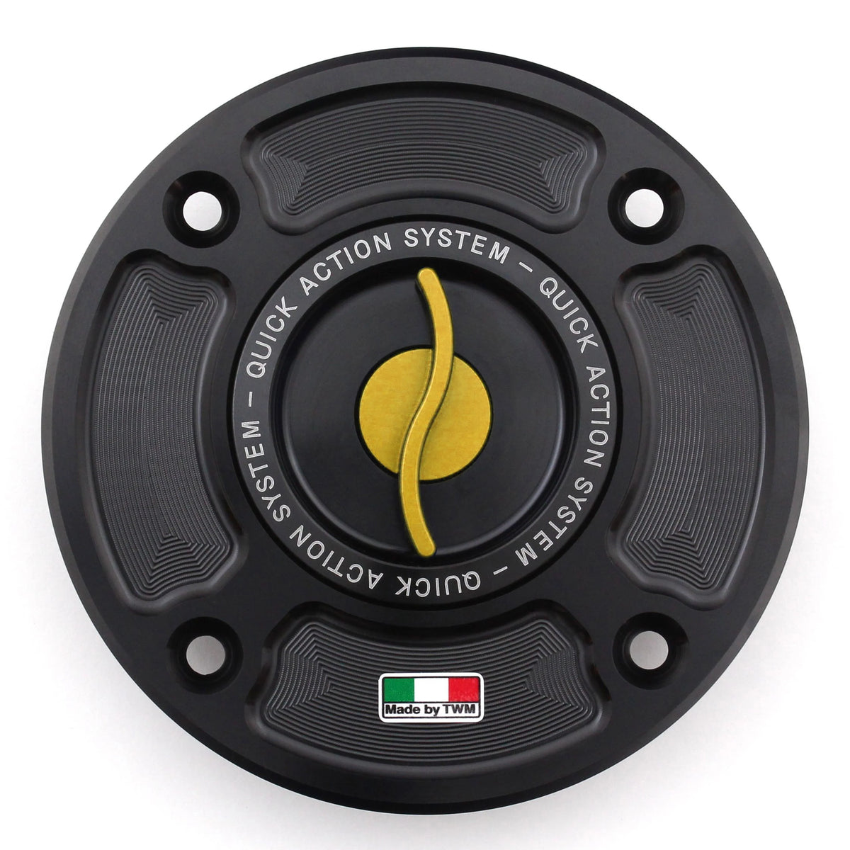 TWM CNC Aluminum Gas Cap / Fuel Cap with Gold Center Cap for Suzuki Motorcycles