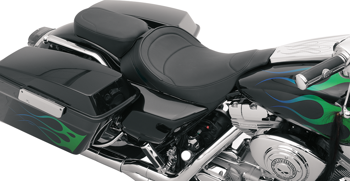 Drag Specialties Seats Solo Seat - Mild Stitched - Driver Backrest - FLT '97-'07
