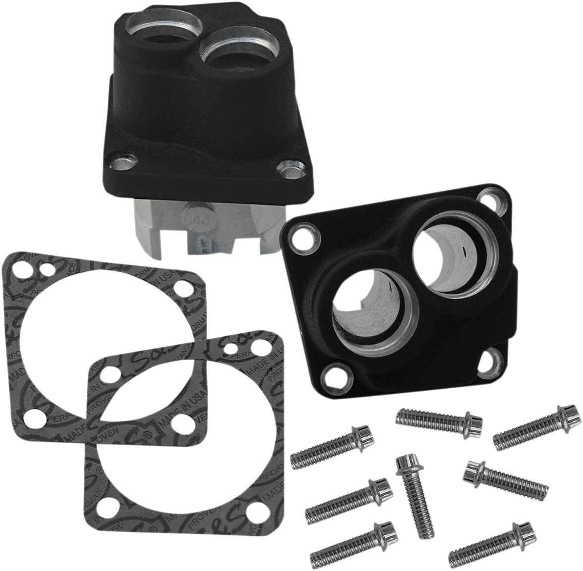 S&S Cycle Tappet Guide Kit - Cast - Wrinkle Black - V-Series | Super Stock® Crankcases