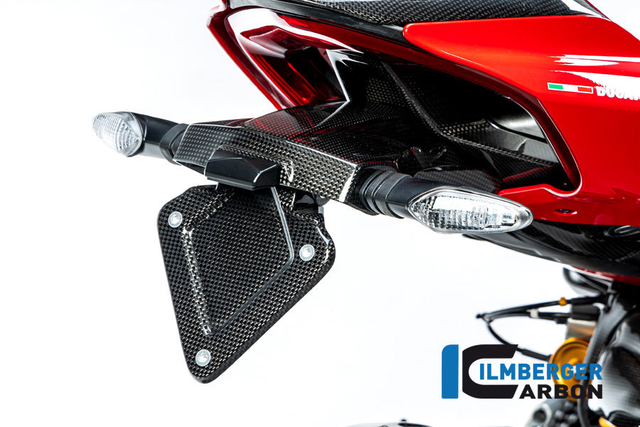 Ilmberger Carbon License Plate Holder Short Streetfighter V2 / V4 Ducati Panigale V4 / V4 S / V4 R - Gloss