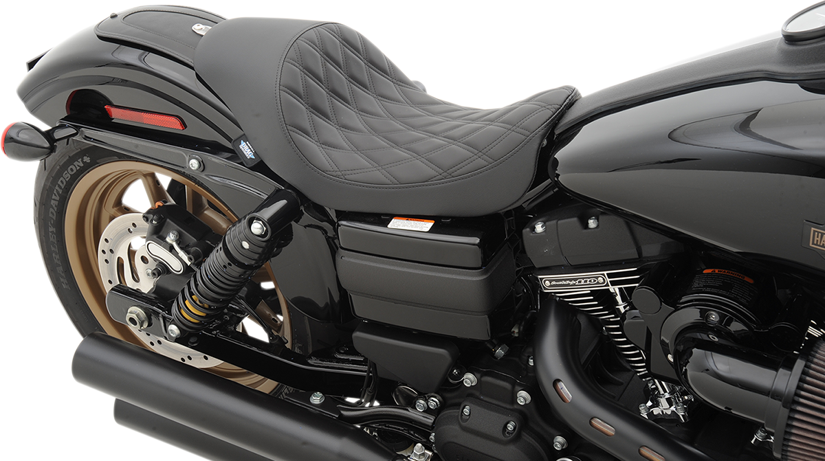 Drag Specialties Seats 3/4 Solo Seat - Low - Diamond Stitch - FXD/FLD '06-'17