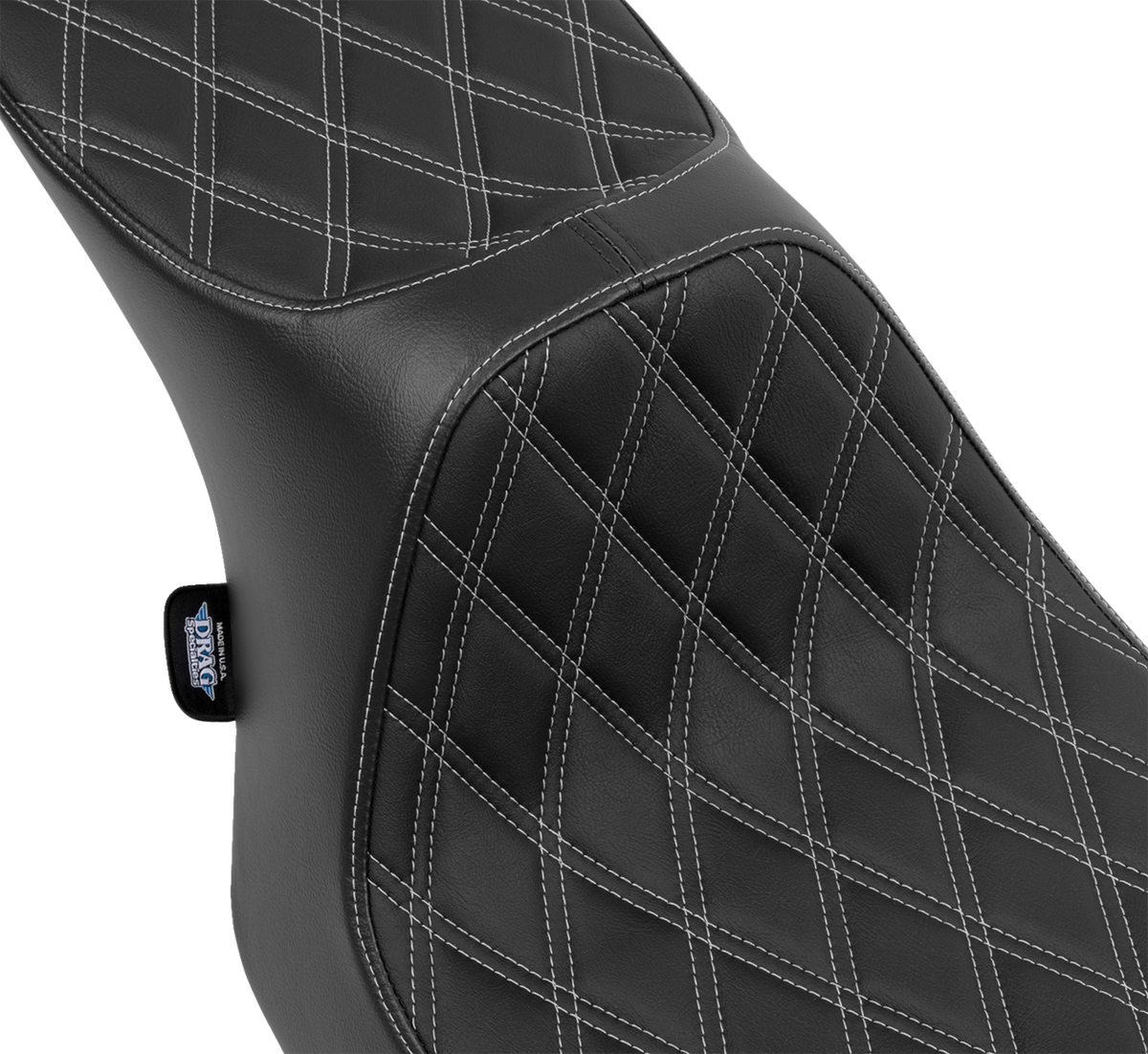 Drag Specialties Seats Predator III 2-Up Seat - Vinyl - Double Diamond - Silver Stitching - FLT/FLH '23-'24