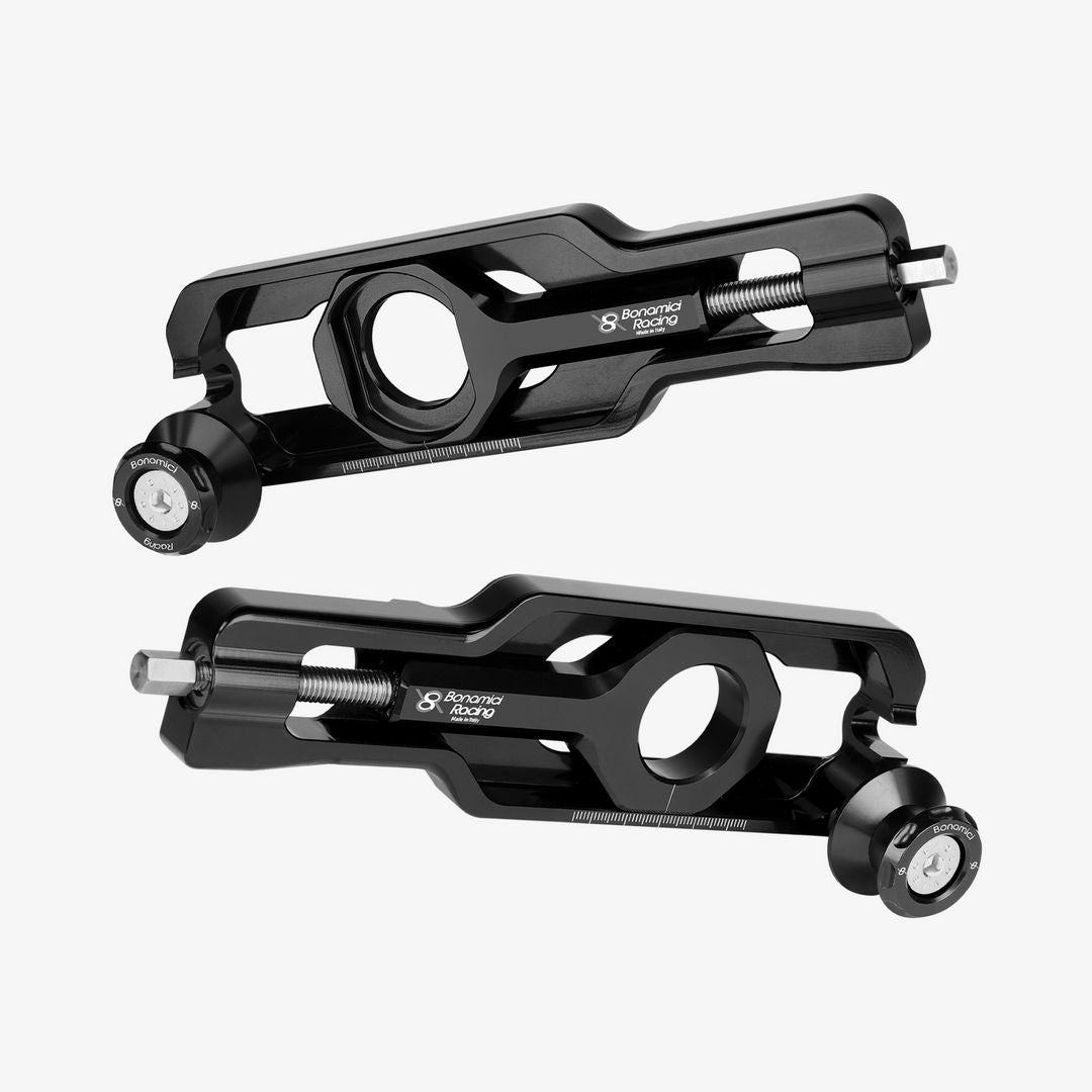 Bonamici Racing Chain Adjuster With Integrated EVO Standard Swingarms Spools -BMW S 1000 XR - M 1000 XR - BLACK