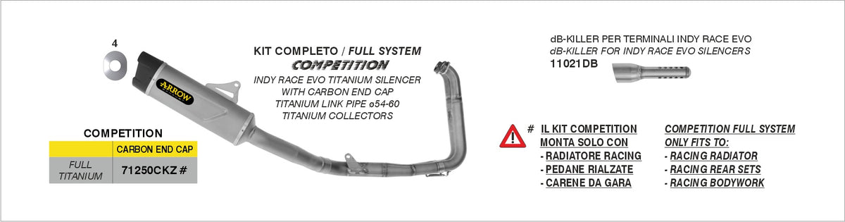 71079PK Works Titanium Racing Full System With Carbon End Cap