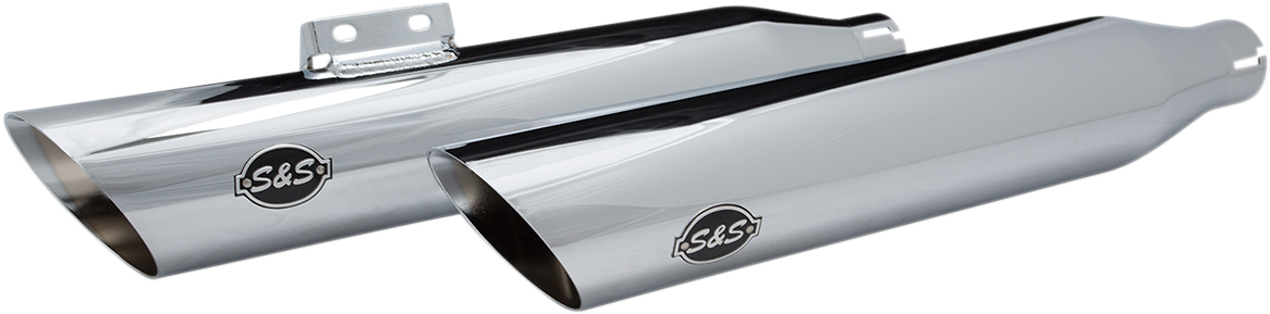 S&amp;S Cycle Slash-Cut Slip-On Mufflers - Race - Chrome - FLFB