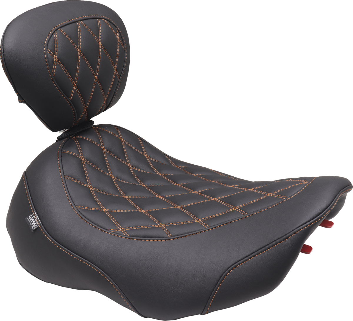 Mustang Wide Tripper™ Seat - Solo - Mandarin Orange Stitching - FLT/FLH '23-'25
