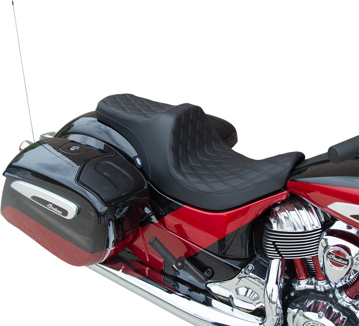Drag Specialties Seats Predator III Seat - Forward Positioning - Double Diamond - Black Stitching - Indian '14-'22