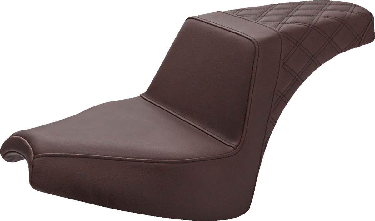 Saddlemen Step-Up Seat - Front Smooth/Rear Lattice Stitch - Brown - Chief